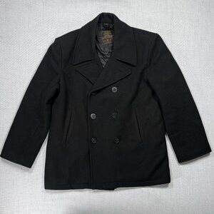 Mil-Tec US Navy Deck Jacket Black Wool Blend Peacoat Quilted Lined Size L Large